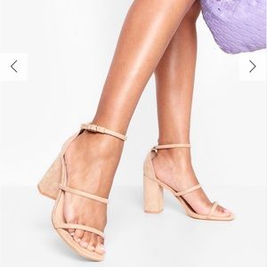 Boohoo triple strap block heel sandals